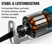 Laden Sie das Bild in den Galerie-Viewer, Sonderposten: Akku-Fuchsschwanz Säge 3000rpm mit 2 Akkus. Mit 4 Sägeblättern. Elektrische Reciprosäge (Säbelsäge)