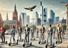 Laden Sie das Bild in den Galerie-Viewer, Elektroroller 8,5 Zoll Reifen. Cityroller E-Roller E-Scooter 20 km/h - Reichweite 40 Kilometer. 350 Watt Nabenmotor.