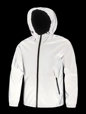 Reflektierende Lebensretter-Kapuzenjacke – winddicht, ideal für Nachtfahrten, Outdoor und urbane Streetwear Jacke