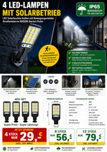 Laden Sie das Bild in den Galerie-Viewer, Solar-LED-Wandlampen (4-8-12er Set) mit Bewegungsmelder. Solarleuchten für Außen mit Bewegungsmelder – wetterfest &amp; kabellos