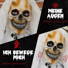 Laden Sie das Bild in den Galerie-Viewer, Animierte Halloween 1,78m Dekoration Horror-Braut mit Spezialeffekten und Soundfunktion rote Augen mit Leuchtern