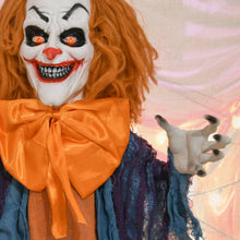 Laden Sie das Bild in den Galerie-Viewer, Animierte Halloween-Dekoration – Grusel-Clown mit Sound, LED &amp; Bewegung, 168 cm