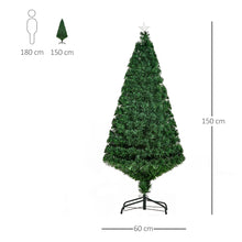 Laden Sie das Bild in den Galerie-Viewer, Weihnachtsbaum mit LED-Glasfaserbeleuchtung – 1,5 m, realistisches Design, flammhemmend