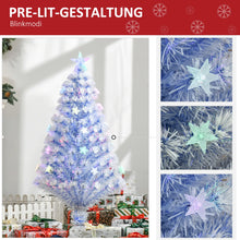 Laden Sie das Bild in den Galerie-Viewer, Künstlicher Weihnachtsbaum, 1,2 m, mit LED-Lichtern und Glasfaser, Weiß/Blau