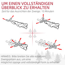 Laden Sie das Bild in den Galerie-Viewer, Künstlicher Weihnachtsbaum, 210 cm, mit LED-Lichterkette, schneebedeckte Zweige, flammhemmend, Metallbasis, Grün