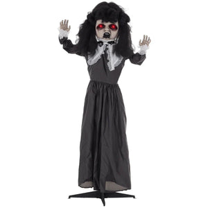 Animiertes Lolita-Mädchen mit Sound, LED & Bewegung Halloween-Dekoration, 160cm