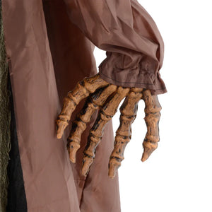 Animierte Halloween-Dekoration – Schädelkürbisgeist mit LED-Augen & Sound, 183 cm