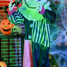 Laden Sie das Bild in den Galerie-Viewer, Halloween Dekoration Stehender Clown 173cm mit LED-Lichter Soundeffekt, pink und lila