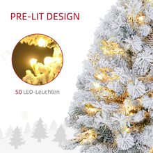 Laden Sie das Bild in den Galerie-Viewer, Künstlicher Weihnachtsbaum – 90 cm mit LED-Lichtern, Schneezweigen und Tannenzapfen, flammhemmend