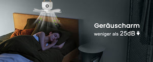 Mobiler Akku-Deckenventilator mit LED und Fernbedienung – 8000 mAh Akku