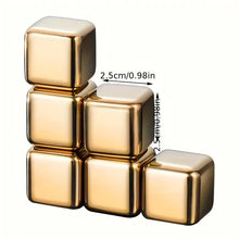 Laden Sie das Bild in den Galerie-Viewer, Coole Drinks, edle Form: Goldene 12er-Set Edelstahl Eiswürfel