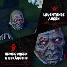 Laden Sie das Bild in den Galerie-Viewer, Halloween Dekoration heulender, kriechender Zombie 159 cm LED-Lichter Soundfunktion