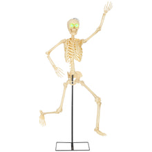 Laden Sie das Bild in den Galerie-Viewer, Animierte Halloween-Dekoration – Skelett mit LED-Augen, Sound &amp; Bewegung, 152 cm