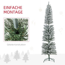 Laden Sie das Bild in den Galerie-Viewer, Künstlicher Weihnachtsbaum, 210 cm, mit LED-Lichterkette, schneebedeckte Zweige, flammhemmend, Metallbasis, Grün