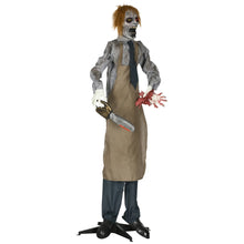 Laden Sie das Bild in den Galerie-Viewer, Animierte Halloween-Dekoration – Kettensägenmörder mit Sound &amp; LED, 170 cm