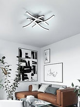 Laden Sie das Bild in den Galerie-Viewer, Schwarze LED-Deckenleuchte – dimmbare 24W Deckenlampe in Chrom-Alu für Büro, Wohnzimmer &amp; Flur