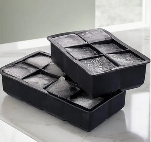 Coole Drinks, große Form: 6er-Silikon-Eiswürfelform für extra große Eiswürfel