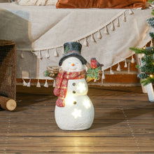 Laden Sie das Bild in den Galerie-Viewer, Schneemann Weihnachtsdeko mit LED-Beleuchtung, Batteriebetrieb, warmweiß, 38 cm