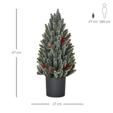 Laden Sie das Bild in den Galerie-Viewer, Mini-Weihnachtsbaum – 50 cm mit Tannenzapfen, roten Beeren und Übertopf