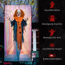 Laden Sie das Bild in den Galerie-Viewer, Animierte Halloween-Dekoration – Grusel-Clown mit Sound, LED &amp; Bewegung, 168 cm