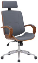 Laden Sie das Bild in den Galerie-Viewer, Lager-Räumungs-Aktion: Designer-Bürostuhl DYTON Chefsessel Leder-Holz-Kombination (Netto 139,-)