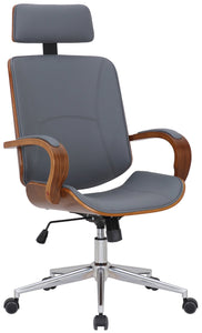 Lager-Räumungs-Aktion: Designer-Bürostuhl DYTON Chefsessel Leder-Holz-Kombination (Netto 139,-)