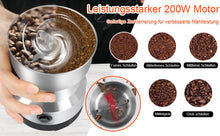 Laden Sie das Bild in den Galerie-Viewer, Elektrische Kaffeemühle. Kompakt, leistungsstark und präzise. 200 Watt