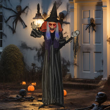 Laden Sie das Bild in den Galerie-Viewer, Animierte Halloween-Dekoration – Hexe mit Zepter, LED-Augen, Sound &amp; Bewegung, 160