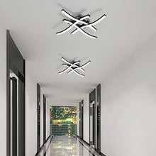 Laden Sie das Bild in den Galerie-Viewer, Schwarze LED-Deckenleuchte – dimmbare 24W Deckenlampe in Chrom-Alu für Büro, Wohnzimmer &amp; Flur