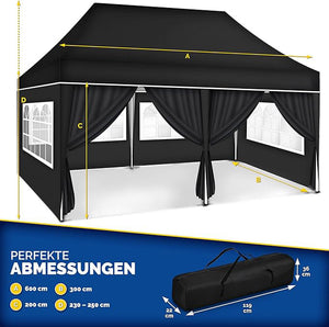 faltzelt 3x6 schwarz Faltpavillon wasserdicht. Pop Up. Mit 6 Seitenteilen. Meter. Garte – Premium Box GmbH Color:Electric Orange Fahrradmanufaktur Damenrad Aufblasvorrichtung