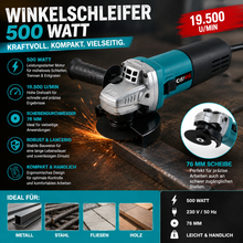 Laden Sie das Bild in den Galerie-Viewer, Kraftvoller Winkelschleifer 125 mm – 710 Watt für Werkstatt und Heimwerker