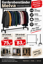 Laden Sie das Bild in den Galerie-Viewer, Garderobenständer im Industrialdesign. Für Büro, Hotel, Messen, Events, Sport, Boutiquen, Showrooms usw.