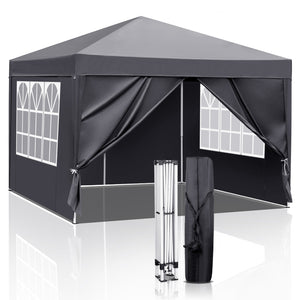 Faltpavillon wasserdicht. Pop Up. Mit 4 Seitenteilen. 3x3 Meter. Gartenzelt. Partyzelt. UV50+ Schutz. Einfaches Faltsystem.