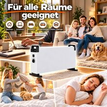 Laden Sie das Bild in den Galerie-Viewer, Leistungsstarker Konvektor für angenehme Wärme. 3 Stufen einstellbar bis 2000 Watt mit Thermostat