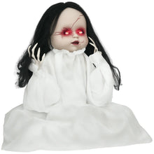 Laden Sie das Bild in den Galerie-Viewer, Halloween Dekoration Geisterpuppe 60 cm mit LED-Lichter Soundfunktion