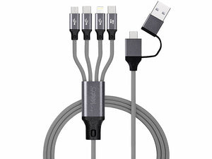 Multifunktions-Ladekabel für alle Ladebedürfnisse 8in1 USB-C/A zu USB-C/Micro-USB/Lightning