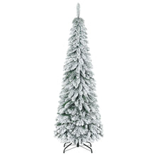 Laden Sie das Bild in den Galerie-Viewer, Künstlicher Weihnachtsbaum – 1,8 m, mit Kunstschnee, realistische Optik, schlankes Design, flammhemmend