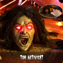 Laden Sie das Bild in den Galerie-Viewer, Halloween Dekoration kriechende Zombi-Oma, LED-Lichter und Soundfunktion, 140 cm