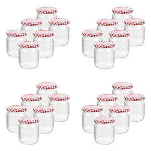 Einmachglas Karo-Design, 425 ml, rund, 6er/12er/24er/48er Set