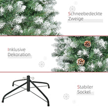 Laden Sie das Bild in den Galerie-Viewer, Künstlicher Weihnachtsbaum – 1,8 m mit verschneiten Spitzen und Zapfen, feuerfest