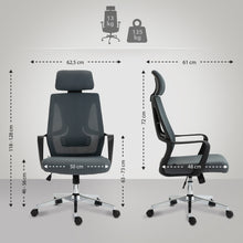 Laden Sie das Bild in den Galerie-Viewer, KAN ergonomischer und einstellbarer Chefsessel, Bürostuhl, Mesh-Stoff, schwitzfrei.