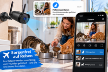 Laden Sie das Bild in den Galerie-Viewer, Überwachungskamera mit Einzelbild-Aufnahmen. WO IST MEINE KATZE? (Hund, Kind etc.) – EIN BLICK IN DIE APP, UND DU SIEHST, OB SIE DA WAR!