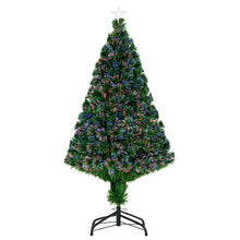Laden Sie das Bild in den Galerie-Viewer, Künstlicher Weihnachtsbaum mit LED-Lichtern, 120 cm, Glasfaser-Beleuchtung, Grün