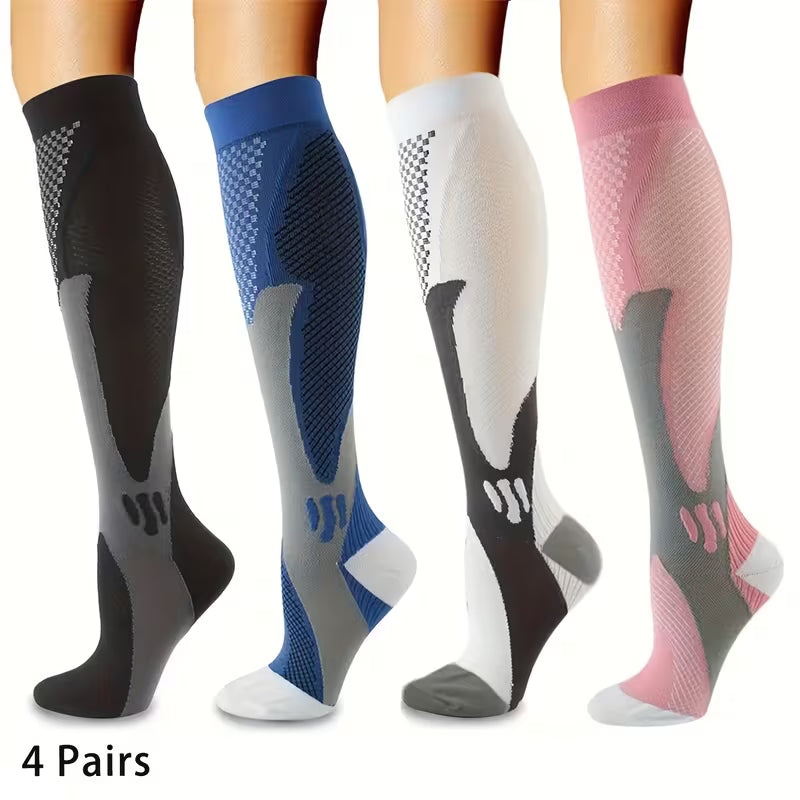 Kompressionssocken, lange Outdoor-Radfahr- & Laufsocken für Damen und Herren