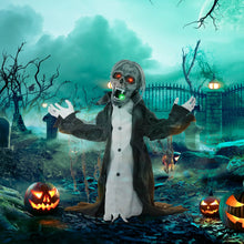 Laden Sie das Bild in den Galerie-Viewer, Halloween Dekoration erschreckender Zombie 102 cm LED-Lichter und Soundfunktion