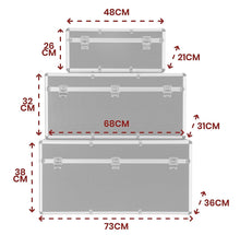 Laden Sie das Bild in den Galerie-Viewer, Aluminium Transportkisten Alukisten 3er Set. Schwarz oder Silber