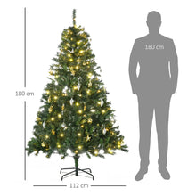 Laden Sie das Bild in den Galerie-Viewer, Künstlicher Weihnachtsbaum – 1,8 m, mit 200 LEDs und Dekoration