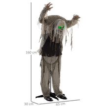 Laden Sie das Bild in den Galerie-Viewer, Animierte Halloween-Dekoration – Buckliger Skelettgeist mit Sound &amp; LED, 160 cm