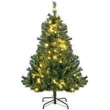 Laden Sie das Bild in den Galerie-Viewer, Weihnachtsbaum 120 cm, inkl. warmweißer LED-Kette und Baumschmuck, 307 Spitzen