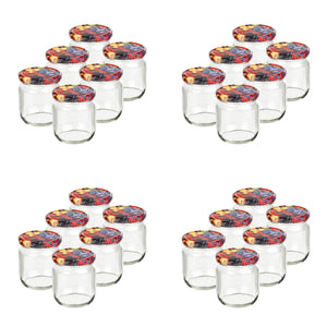 Einmachglas Obst-Design, 425 ml, rund, 6er/12er/24er/48er Set